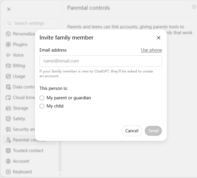 parental controls